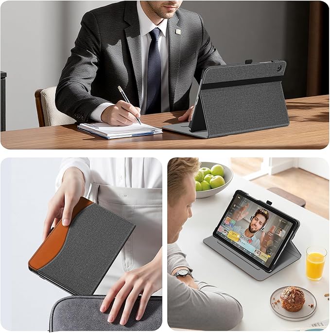Fintie Case for Samsung Galaxy Tab A9 Plus/A9+ 5G 11 Inch 2023 Model (SM-X210/X216/X218), Multi-Angle Viewing Smart Stand Back Cover with Pocket Auto Wake/Sleep, Denim Gray