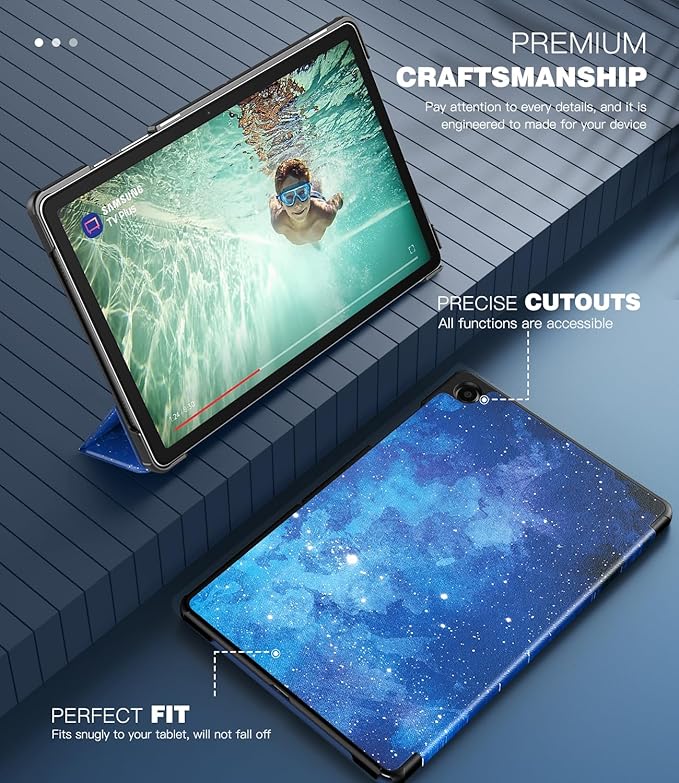 TiMOVO Case for Samsung Galaxy Tab A9+/A9 Plus 11 Inch 2023, Slim Lightweight Stand Hard Back Shell Protective Cover for Galaxy Tab A9+ Tablet SM-X210/X216/X218, Auto Wake/Sleep, Blue Starry Sky