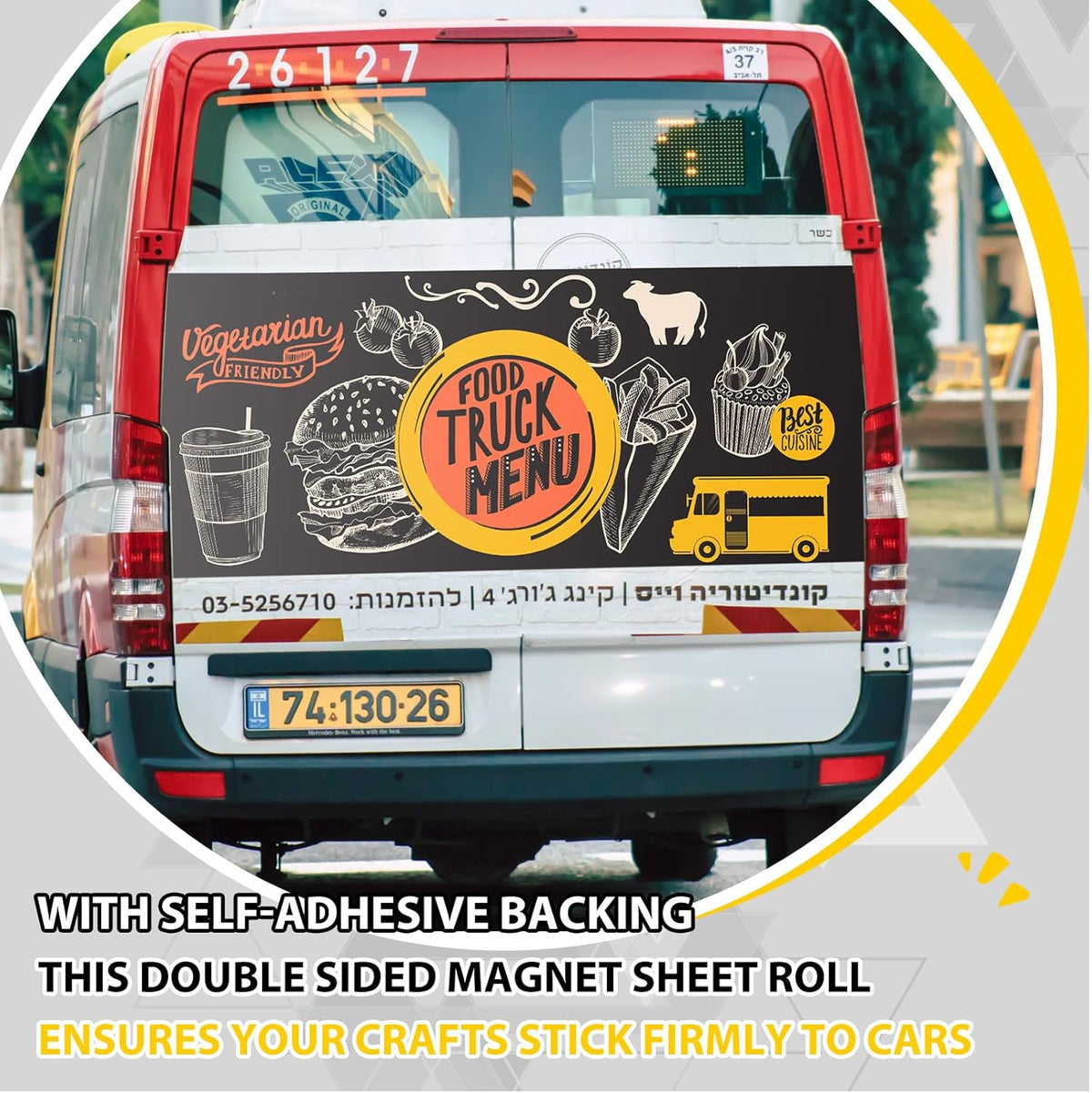 16 Inch x 10 ft x 30mil Extra Large Adhesive Magnetic Sheet Roll Not Printable Adhesive Backing Cut and Customize Flexible Sheets Blank White Surface Magnetic Sign for Craft Photo Craft