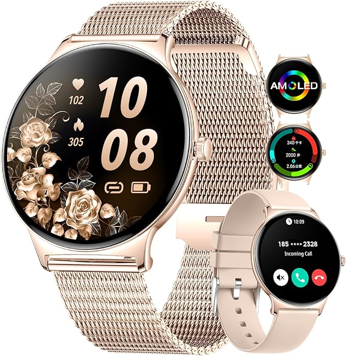 LIGE Smart Watch for Women(Dial/Answer Calls), 1.43" AMOLED HD Display, 100+ Sports Modes Fitness Tracker Watch, 5ATM Waterproof/IP68/Sleep Smartwatch Womens, Ladies Smart Watches for iOS Android