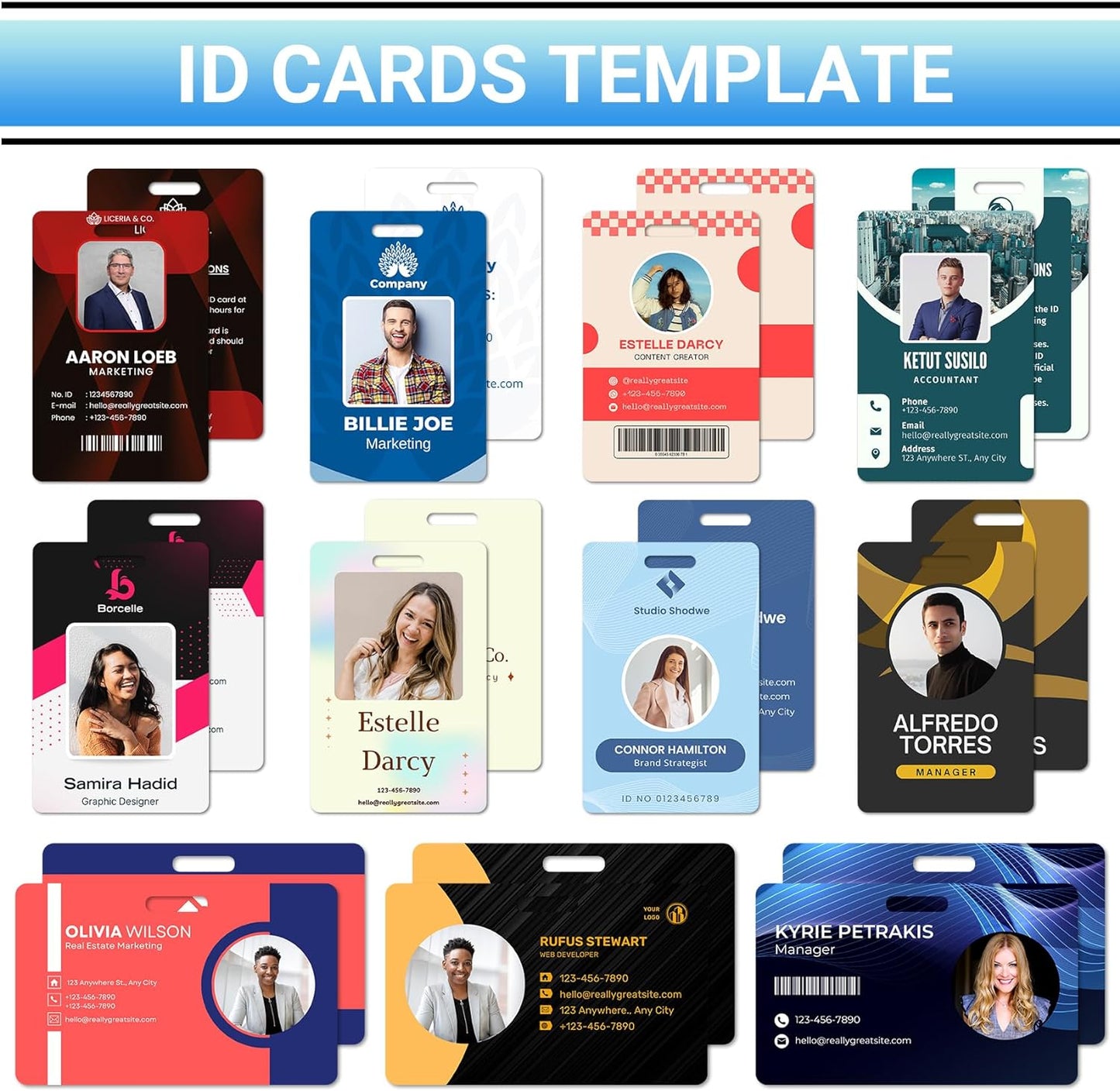 Custom Id Badge Custom Id Card Identification Badges Customizable Personalized Name Badge Customize Name Tag Photo Logo Employee Work Office Volunteer Customized Personal (Vertical-10)