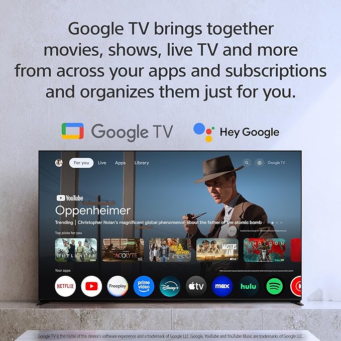 Sony BRAVIA 8 II 55 Inch TV, QD OLED, 4K Smart Google TV, XR Processor with AI Technology, Ultra Slim Design, 120hz Television, Dolby Vision/Atmos, Exclusive Features for PS5, K-55XR80M2, 2025 Model