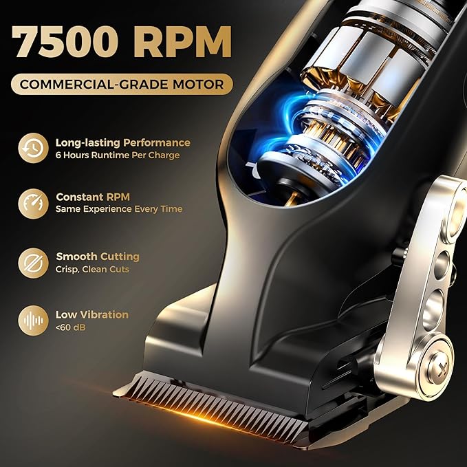Hair Clippers for Men Professional, Cordless Barber Clippers for Hair Cutting, Maquina para Cortar Pelo De Hombre