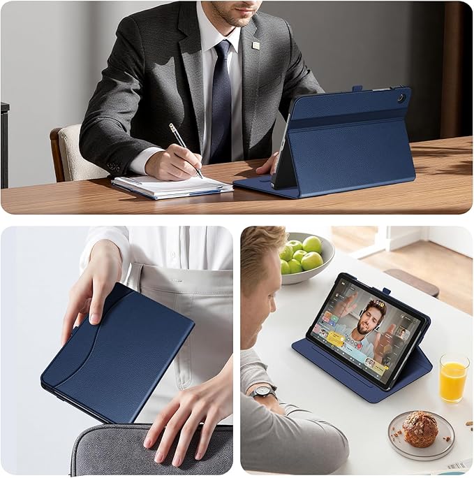 Fintie Case for Samsung Galaxy Tab A9 Plus/A9+ 5G 11 Inch 2023 Model (SM-X210/X216/X218), Multi-Angle Viewing Smart Stand Back Cover with Pocket Auto Wake/Sleep, Navy