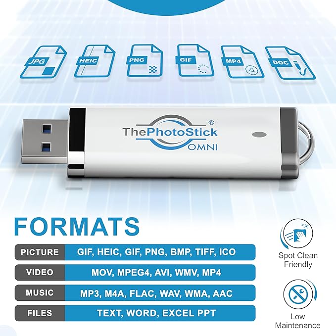 ThePhotoStick® Omni 64GB USB Flash Drive & Memory Stick – Photo & Video Backup for iPhone, Android, Mac & PC – Multiport Connection to Easily Store & Transfer Files