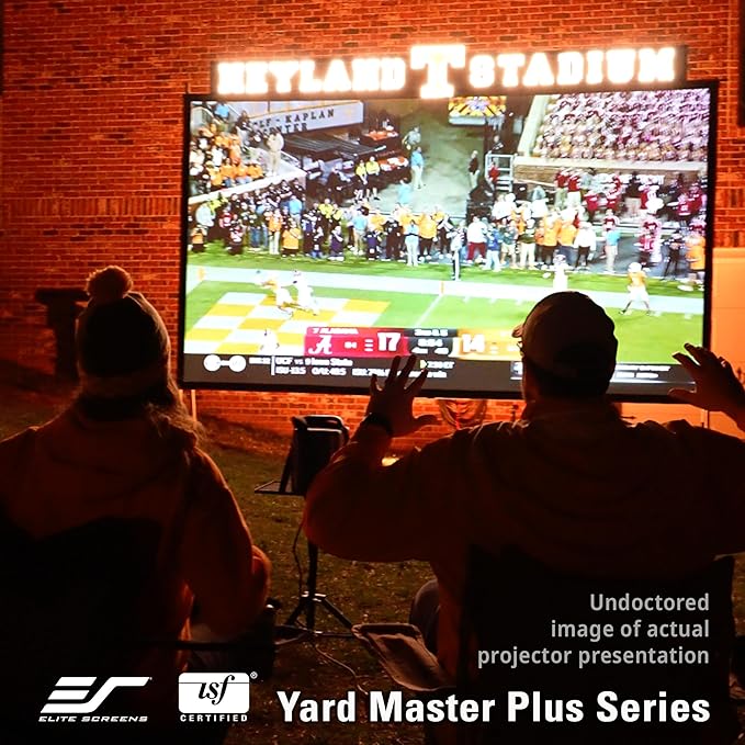 Elite Screens Yard Master Plus, 250-INCH 16:9 Height Setting Adjustable Portable Projector Screen, 4K HD Outdoor Indoor Movie Theater Front Projection, US Based Company 2-Year Warranty, OMS250H2PLUS