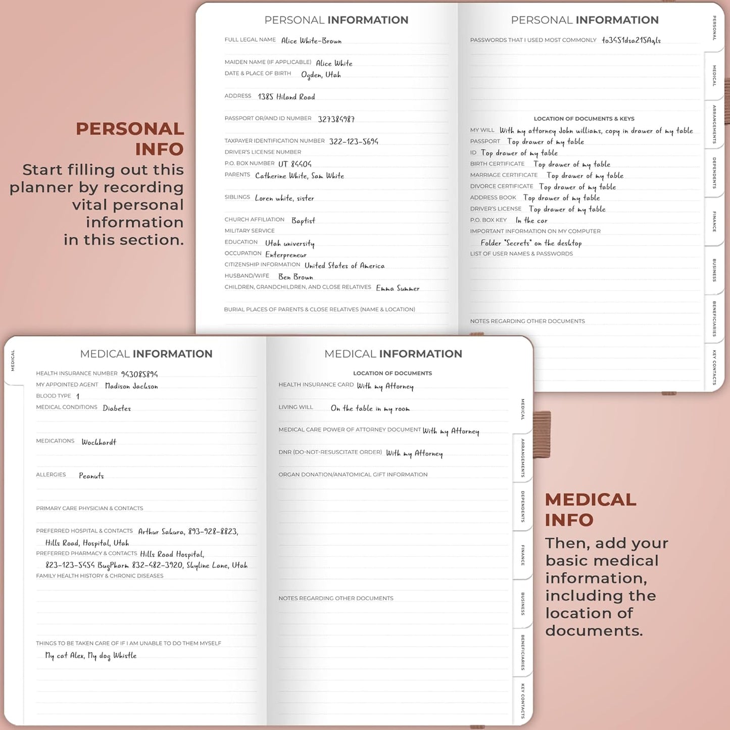 Clever Fox End of Life Planner – Final Arrangements Organizer for Beneficiary, Will Preparation, Last Wishes & Funeral Planning, A5 (Dark Terracotta)