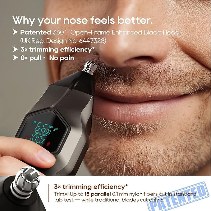 Beard Trimmer for Men, Magnetic Snap-on Replacement Heads & Charging Dock, IPX7 Waterproof Cordless Hair Clippers, Mens Grooming Kits for Mustache/Body/Face/Ear/Nose, Gray
