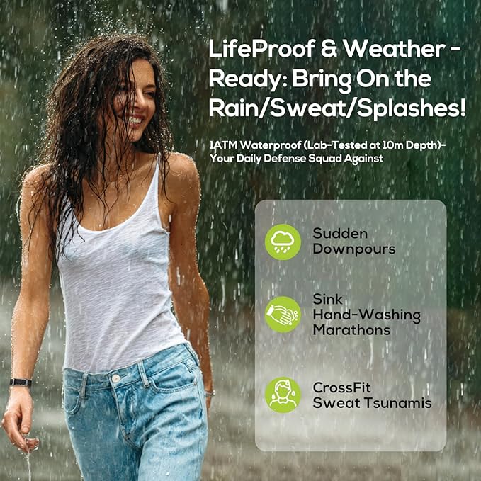 Activity & Fitness Trackers,All-Day Automatic Continuous Monitoring of Health Data SpO2/ Heart Rate/Blood Pressure/Sleep Stress/IP68, Fitness Tracker for120 Sport Modes,Smart Bracelet Free App