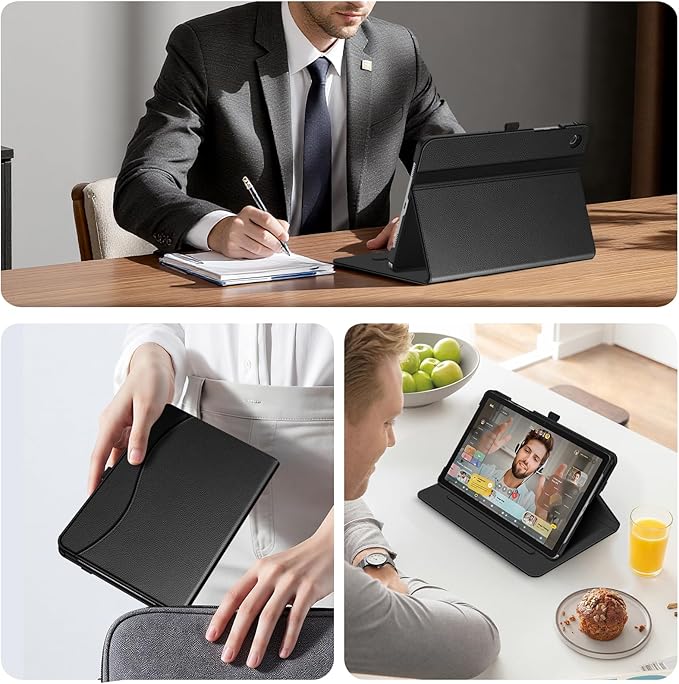 Fintie Case for Samsung Galaxy Tab A9 Plus/A9+ 5G 11 Inch 2023 Model (SM-X210/X216/X218), Multi-Angle Viewing Smart Stand Back Cover with Pocket Auto Wake/Sleep, Black