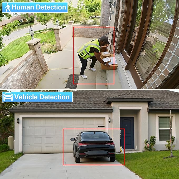 UltraHD 8MP Bullet PoE Camera, 4K Real-Time @30fps IP Security Camera, Built in Microphone, Human & Vehicle Detection, Outdoor Waterproof IP67, 2.8mm Lens with Wide Angle 110°, INB8VR37E