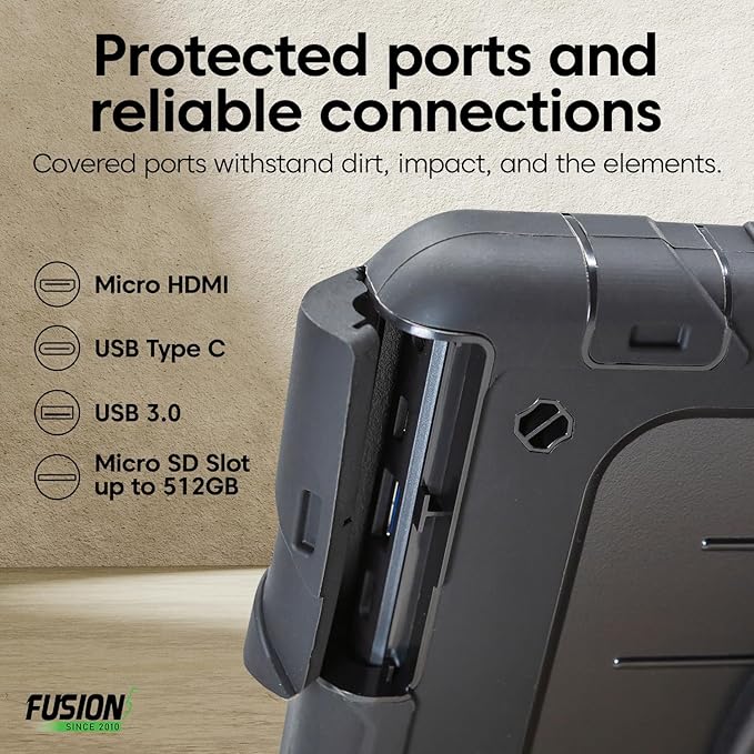 Fusion5 10.1" Windows 11 Full HD Rugged Tablet PC - Intel 13th Gen - FWIN232 PRO N5 Ultra Slim Windows Tablet Computer - 8GB RAM, 512GB SSD, 10 Inch, 5G WiFi, HD Webcam, Micro HDMI, Expandable Storage