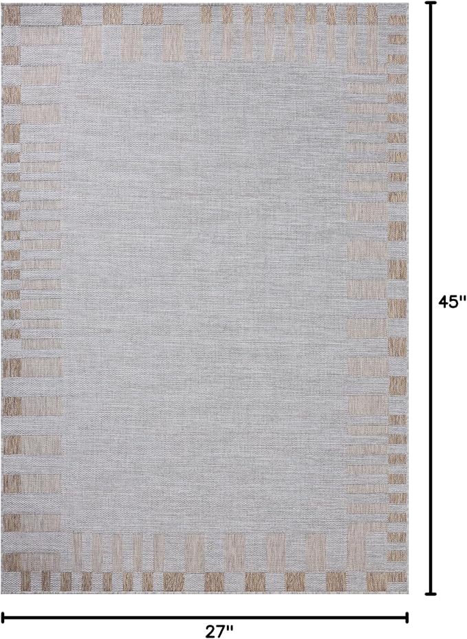 Loloi Amber Lewis Topanga Collection TOP-08 Silver/Natural 2'-3" x 3'-9" Indoor/Outdoor Area Rug