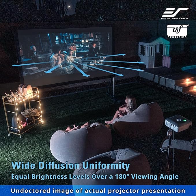 Elite Screens Yard Master 2, 120 inch Outdoor Projector Screen with Stand 16:9, 8K 4K Ultra HD 3D Fast Folding Portable Movie Theater Cinema 120" Indoor Foldable Easy Snap Projection Screen, OMS120H2