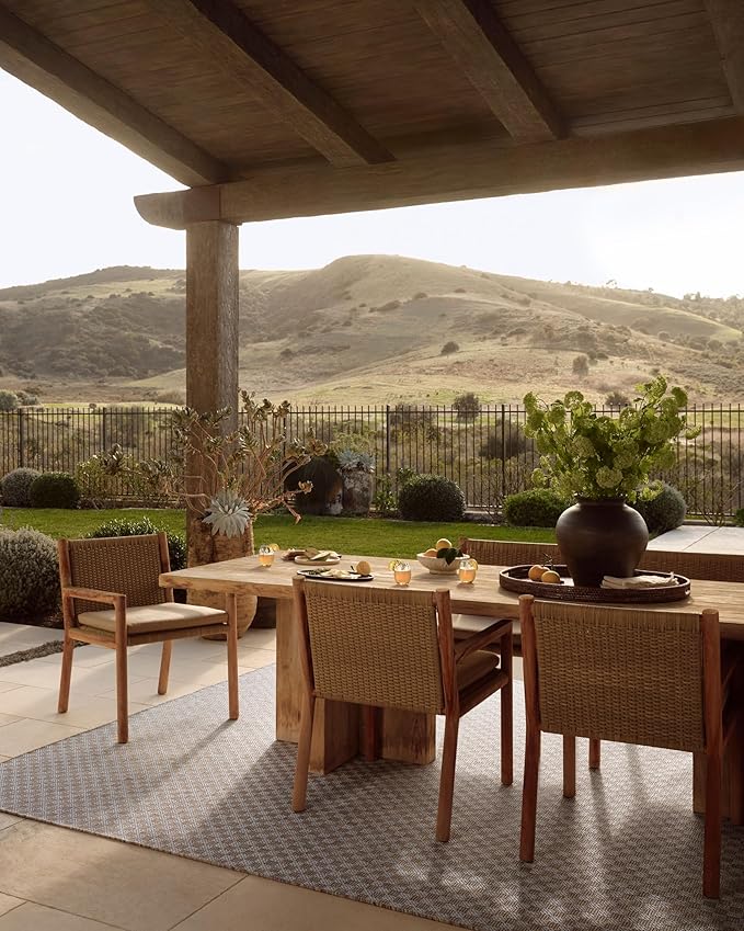 Loloi Amber Lewis Topanga Collection TOP-02 Natural/Silver 5'-3" x 7'-6" Indoor/Outdoor Area Rug