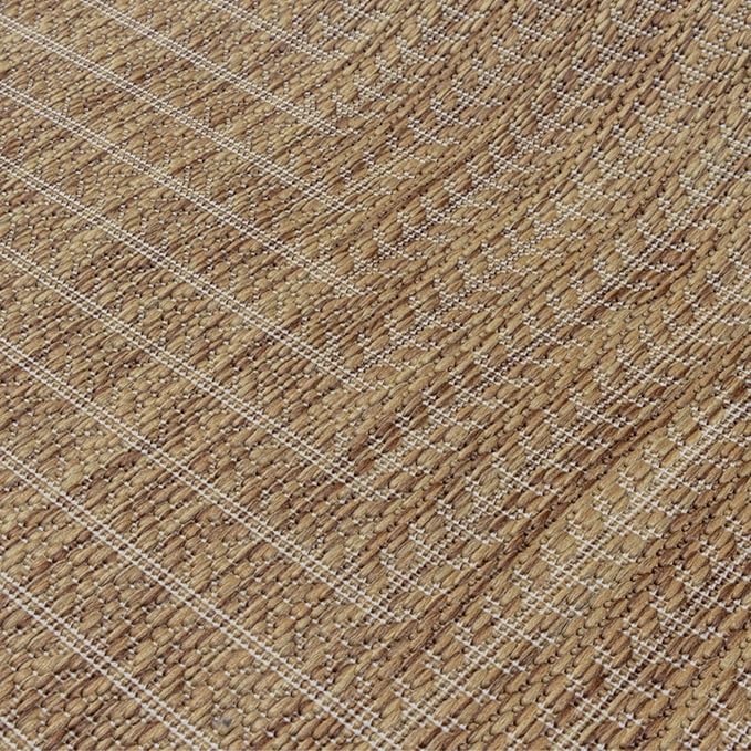 Adiva Rugs Outdoor Indoor Area Rug, Weather Resistant, Easy to Clean, Stain Resistant Floor Mat for Dining Room, Backyard, Deck, Patio (Wooden, 8' x 10')