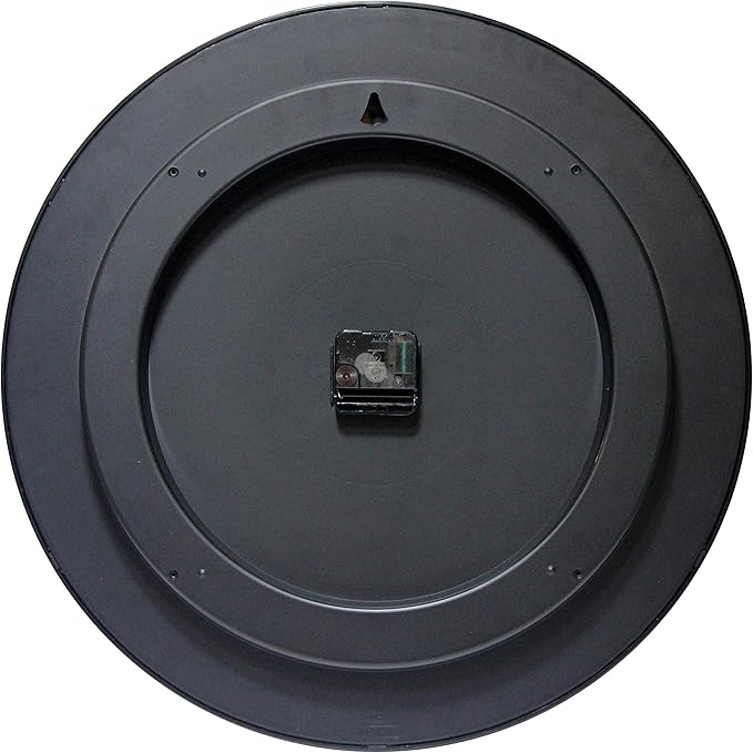 Infinity Instruments 19 inch Large Round Non-Ticking Silent Battery Operated Easy to Read Clock for Office, Classroom, School, Black
