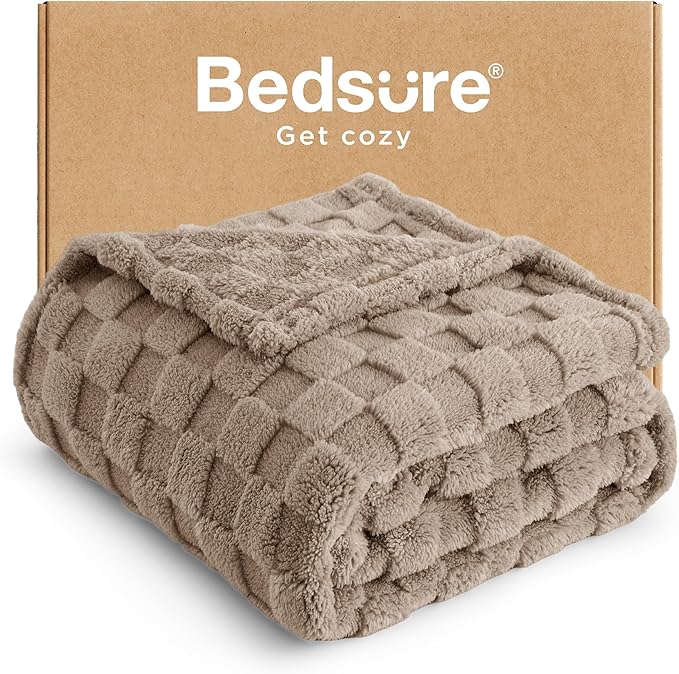 Bedsure GentleSoft Light Taupe Twin XL Blanket for Bed - Super Soft Cozy Fleece Blankets for Women, Cute Throws for Girls, Dorm Room Essentials for Girls Teens Back to School, 66x90 Inches