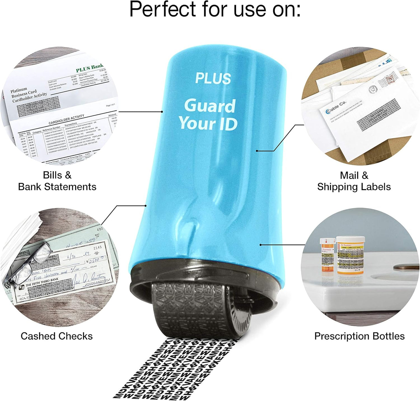 Guard Your ID Advanced 2.0 Rollers Identity for Theft Address Eraser and Security Prevention (Regular 3-Pack, Turquoise)