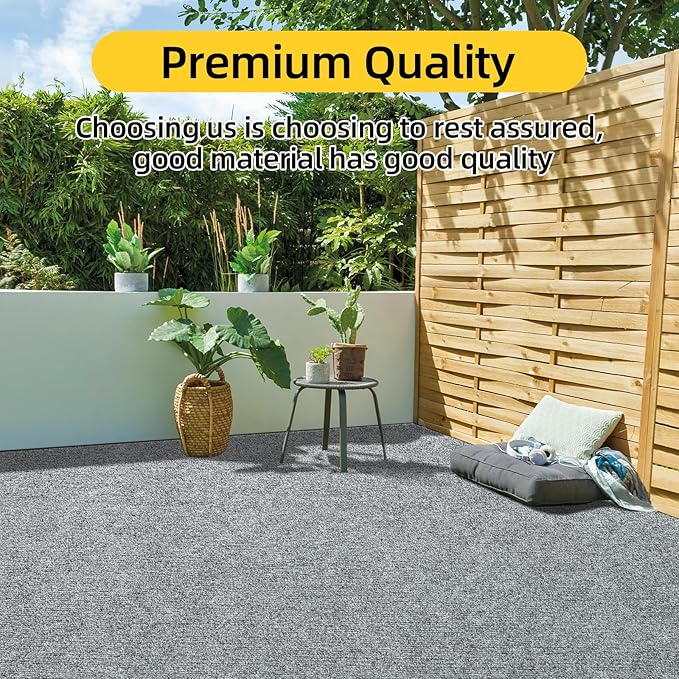 Marine Carpet,6 FT x 23 FT Smoke Gray Indoor Outdoor Carpet 0.2" Thick Boat Carpet with Water-Proof TPE Backing, Non-Slide Outdoor Marine Carpet Roll for Home, Patio, Porch, Deck