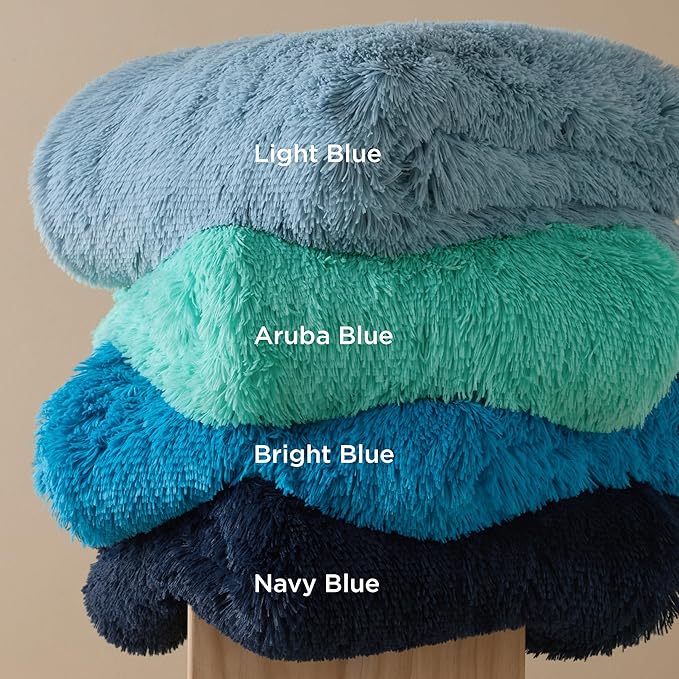 Bedsure GentleSoft Fuzzy Sherpa Faux Fur Blue Twin Blanket Cozy Gifts for Women Men, Soft Fleece Plush Warm Minky Thick Blanket Twin Size for Bed, Couch, Room Decor Dorm Essentials Blue Gifts, 60x80