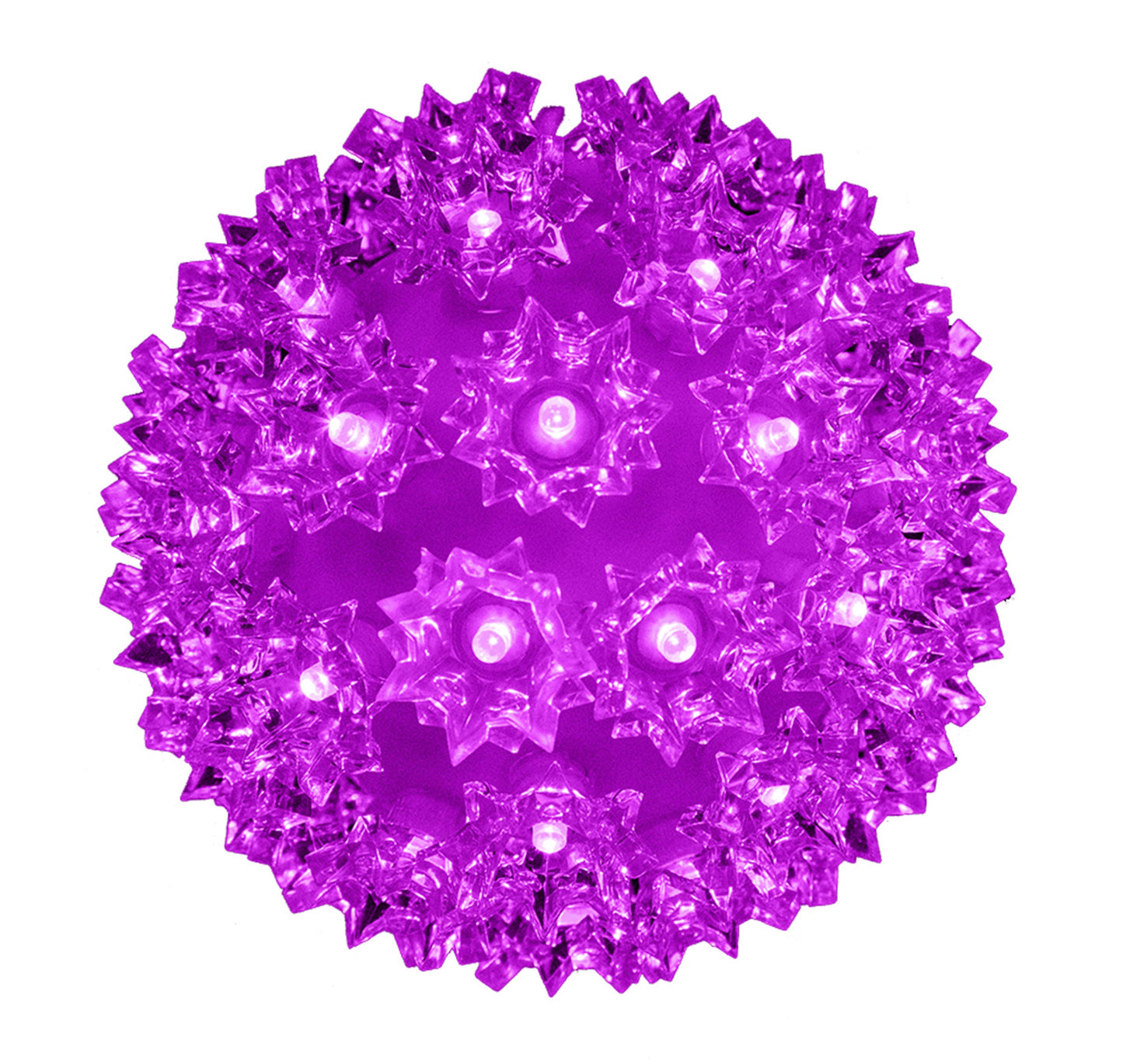 Queens of Christmas Light Sphere, 50 5mm LEDs with Strobes, 6in Purple, Model S-50SPH-PUST-06, Plastic