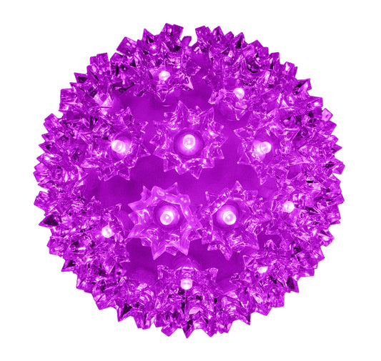 Queens of Christmas Light Sphere, 50 5mm LEDs with Strobes, 6in Purple, Model S-50SPH-PUST-06, Plastic