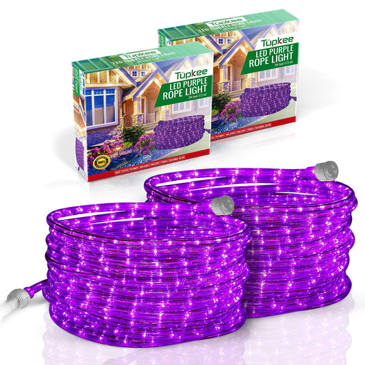 Tupkee LED Rope Light, 24 Feet, 144 Long Life Bulbs, Purple, Indoor/Outdoor, Model E237798