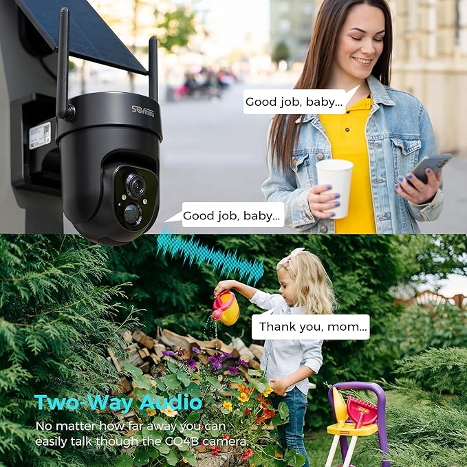 Vicohome 4QB 2K AI Solar Security Camera Wireless Outdoor, Battery Powered Cam, Color Night Vision, Two Way Audio, Motion Detection, Easy to Setup, Audible Flashlight Siren 180 Days Exchange Policy