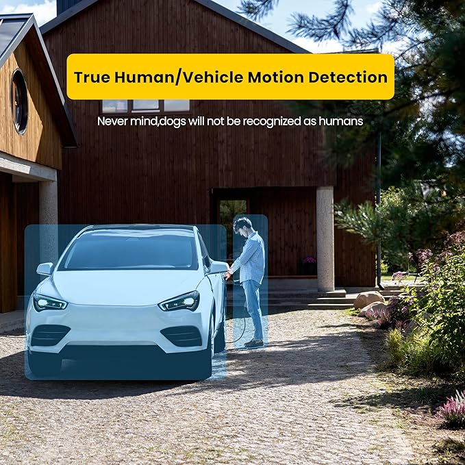 QSEE 8CH 5MP Home Security Camera System, 4pcs Wired 5MP Cameras H.265 IP67 Waterproof with Human Vehicle Detection, DVR for 24-7 Recording, Color Night Vision, Remote Access, QH08045YC