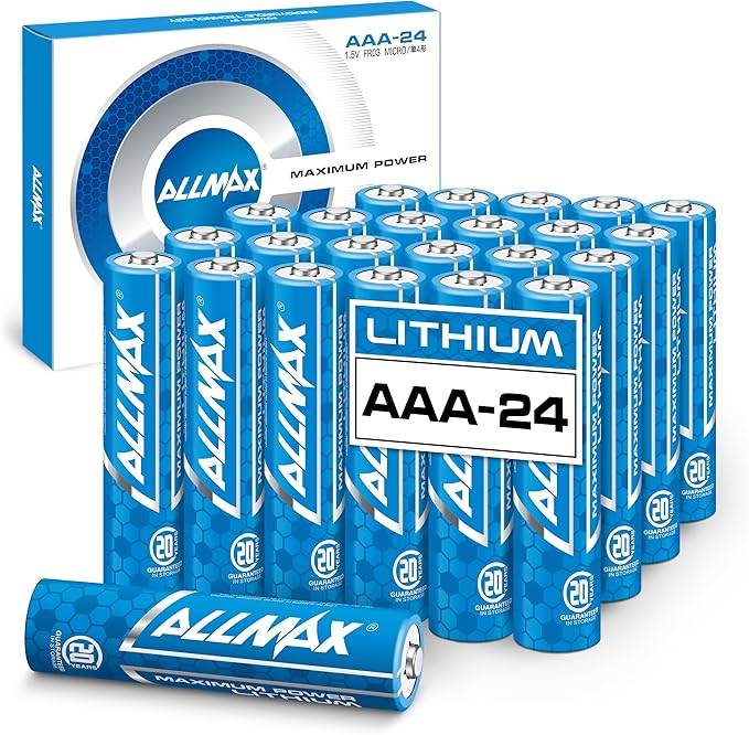 Allmax AAA Lithium Batteries (24 Count) – Longest Lasting, Leakproof, 20-Year Shelf Life, Superior Performance – 1.5V
