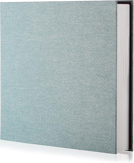 Green Photo Album Self Adhesive Scrapbook Album for 4Ã6 Photos/Pictures DIY Linen Cover Album 15 Sheets/30 Blank Pages for Family Wedding, Birthday, Christmas, Anniversary
