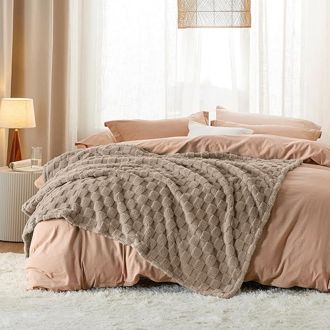 Bedsure GentleSoft Twin Blanket for Bed Light Taupe - Super Soft Cozy Blankets for Women Men Girls, Cute Fuzzy Fleece Throws for Bedroom Couch, 60x80 Inches