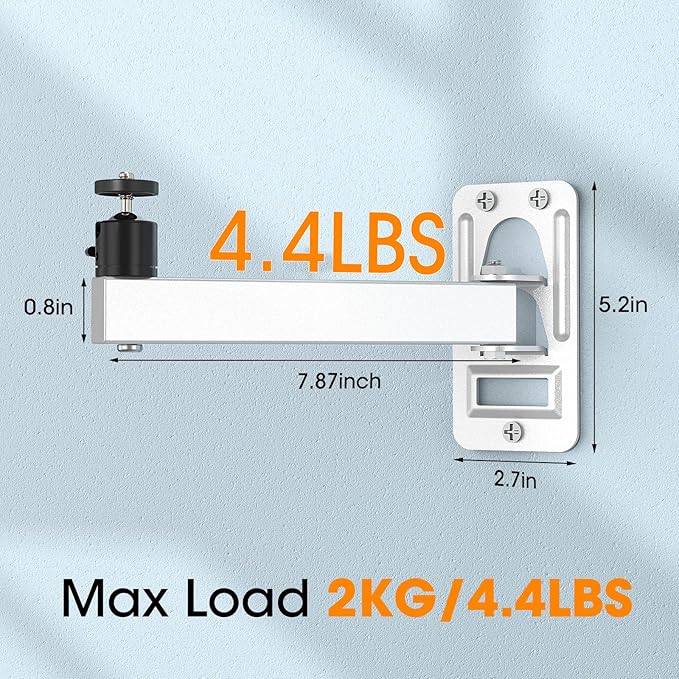 Mini Projector Wall Mount- Adjustable Tilt&Swivel Hanging Projector Holder Wall Mount Hanger Rack Stand with 1/4" Screw for Mini Projector with Cable Ties
