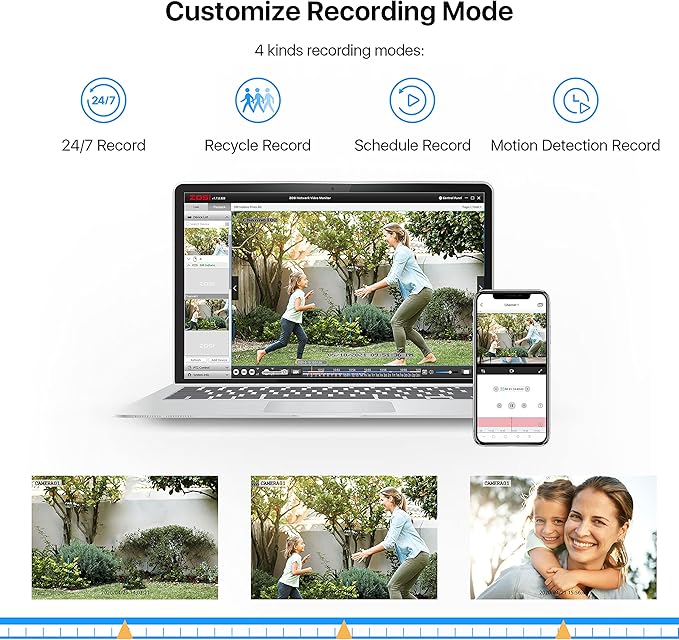 ZOSI 8CH 5MP Lite Security Camera System Outdoor,H.265+ 8 Channel 5MP Lite Video DVR Recorder and 8X1920TVL Weatherproof Home CCTV Cameras,80ft Night Vision,Motion Alert,Remote Access,NO Hard Drive