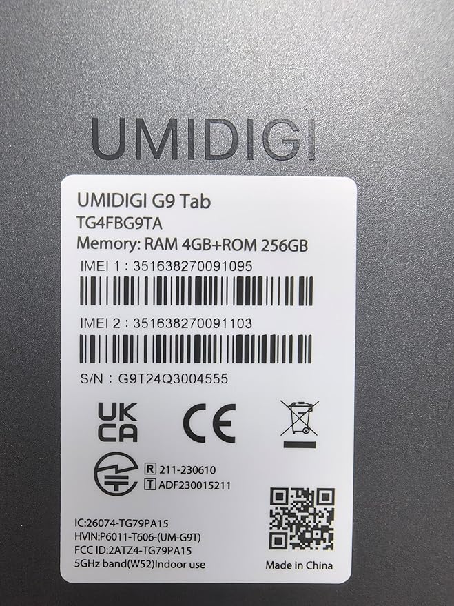 UMIDIGI Android Tablets 11-inch G9 Tab Unlocked Cellular Tablet with SIM Card Slot 4+4GB RAM 256GB ROM 1TB 7200mAh 18W Fast Charging with Case, GPS, FM, WiFi, 4G Gray