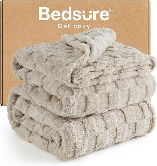 Bedsure GentleSoft King Size Blanket for Bed - Super Soft Cozy Blankets for Women Men Girls, Large Fuzzy Fleece Throw for Bedroom Decor, Light Brown,108x90 Inches