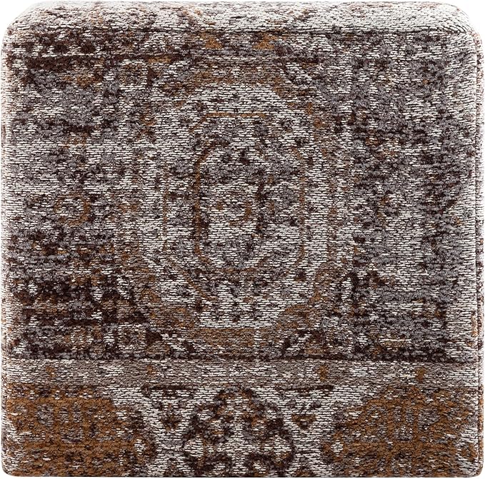 Mark&Day Pouf Ottoman, Kaltenleutgeben Traditional Camel Cube Pouf Foot Rest for Living Room, Bedroom and Boho Home Decor (18"x18"x18")
