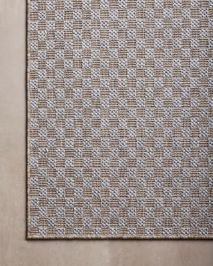 Loloi Amber Lewis Topanga Collection TOP-02 Natural/Silver 6'-7" x 9'-4" Indoor/Outdoor Area Rug