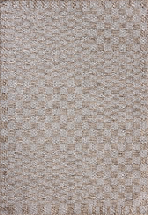 Loloi Amber Lewis Topanga Collection TOP-03 Natural/Dove 5'-3" x 7'-6" Indoor/Outdoor Area Rug